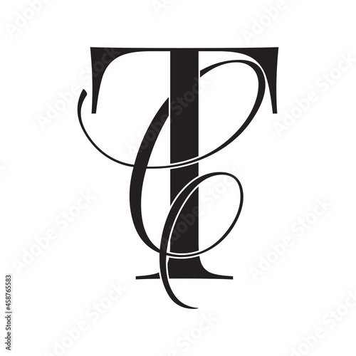 tc, ct, monogram logo. Calligraphic signature icon. Wedding Logo Monogram. modern monogram symbol. Couples logo for wedding