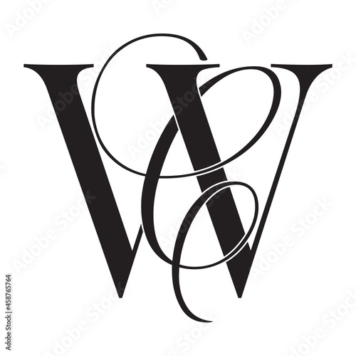 wc, cw, monogram logo. Calligraphic signature icon. Wedding Logo Monogram. modern monogram symbol. Couples logo for wedding