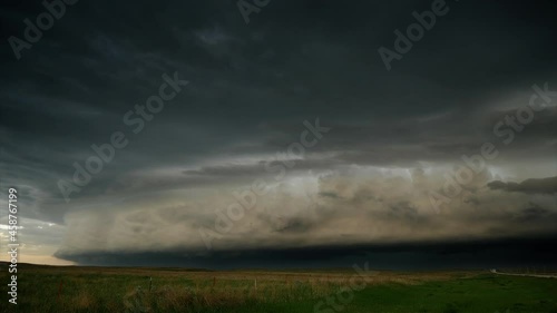 A Supercell Thunderstorm Moves Over Tornado Alley During An Outbreak of Severe Storms