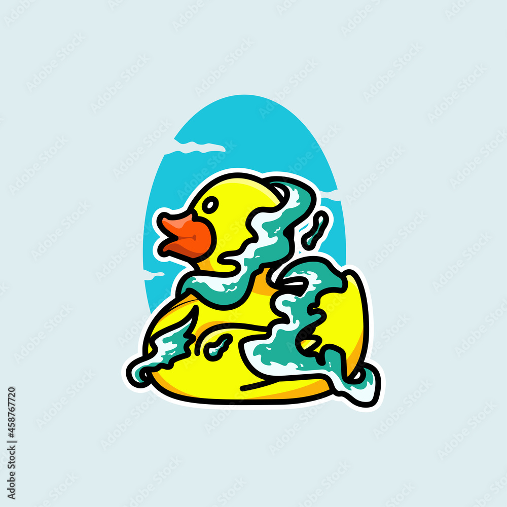 Yellow rubber duck with water, Vector illustration eps.10 Yellow rubber duck with water, Vector illustration eps.10