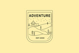 adventure outdoor mountain hill template logo.premium vector