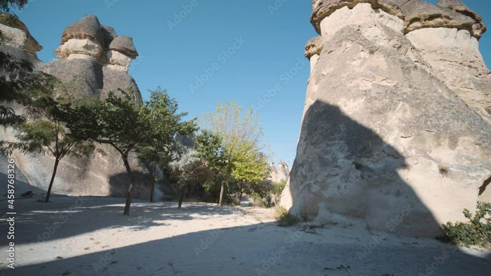 Fairy chimneys (rock formations) Travel and vacation, tour Goreme, Cappadocia, Turkey. Fairy chimneys (rock formations) Travel and vacation, tour Goreme, Cappadocia, Turkey.