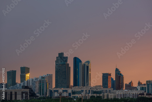 Bird s-eye view of the central part of the capital of Kazakhstan - the city of Astana