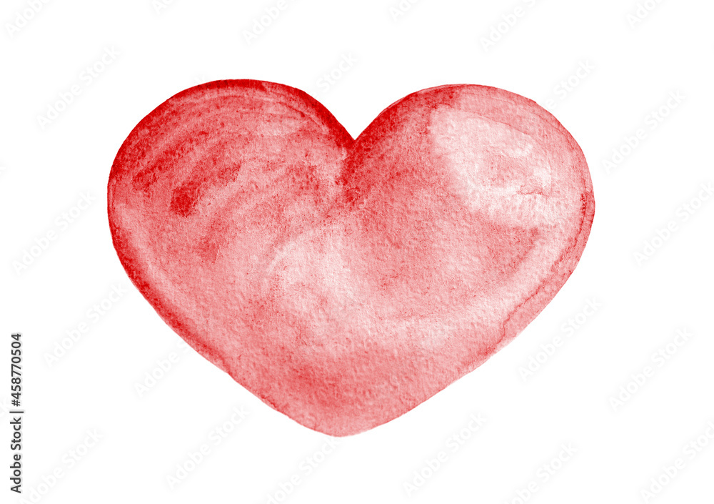 Fototapeta premium Red Love Hearts Isolated on White Background.