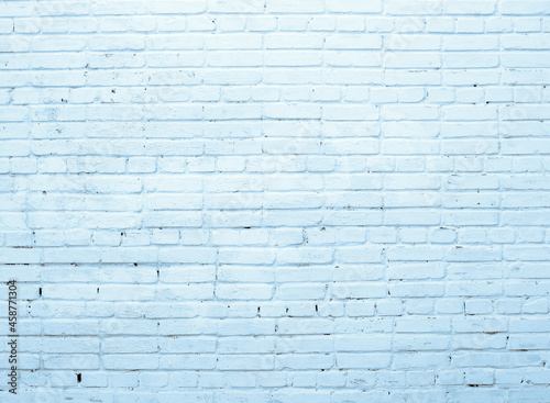 Photo of a blue brick wall. Abstract background.