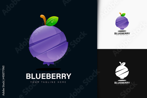 Blueberry logo design with gradient