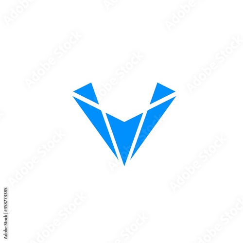 Free Download geometric V logo design, diamond tech vector template - GFXLoad