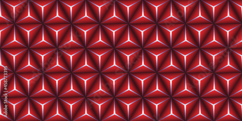 Red pyramid 3D pattern background. Abstract geometric texture design.