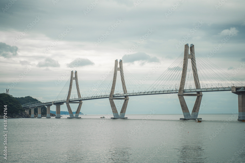 Naklejka premium bridge over the river
