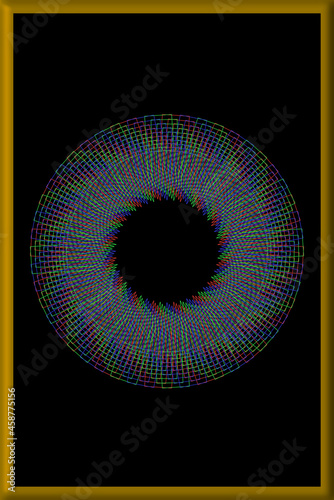 Paper clip colorful pattern in a circle