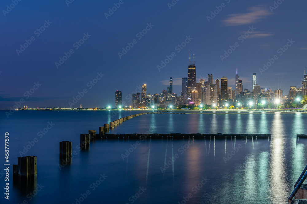 Views of the Chicago Skyline at Dawn