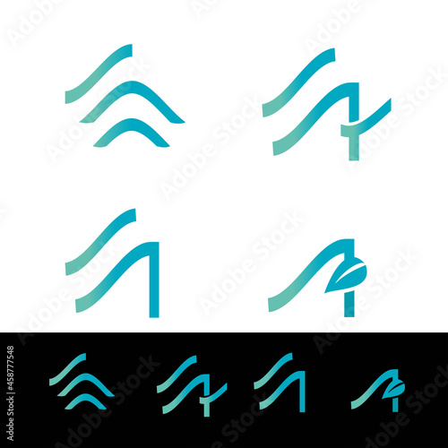 icon symbol logo letter a, organic lines