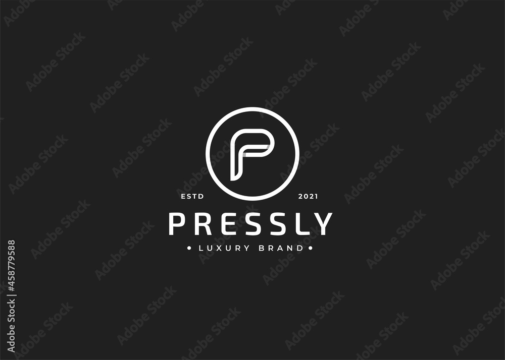 Letter p logo design with circle shape Letter p logo design with circle shape