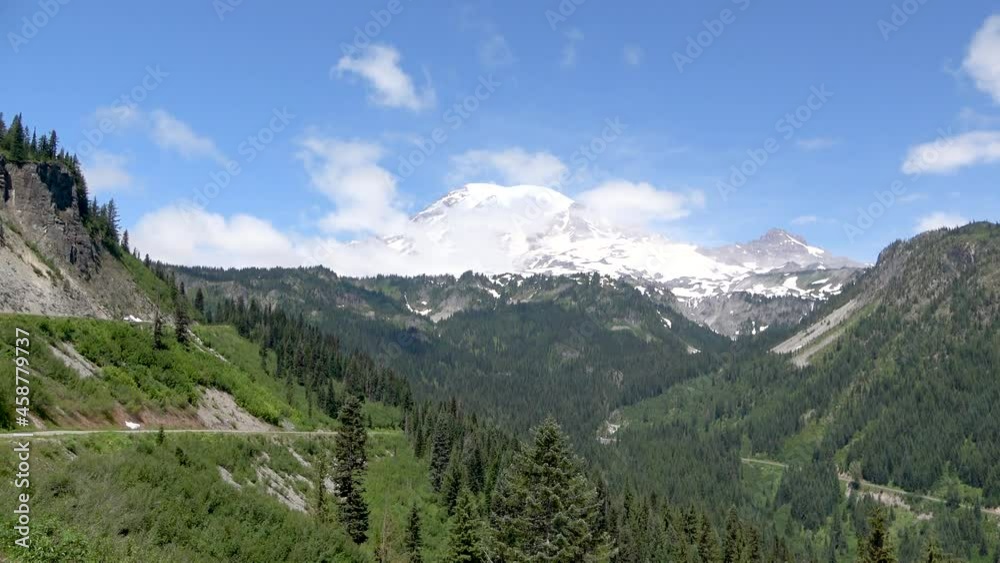 The summit of Mount Rainier with surrounding landscape The summit of Mount Rainier with surrounding landscape