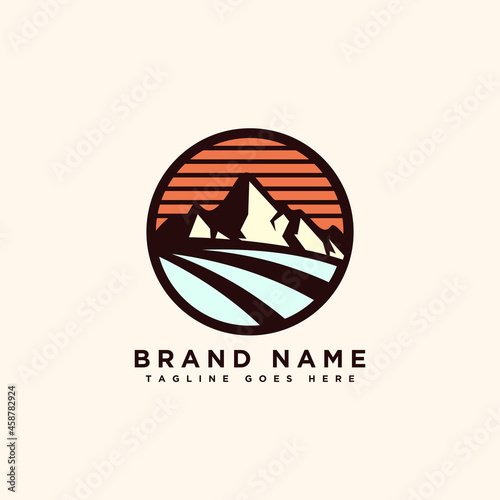 Mountain landscape, vector icon logo design