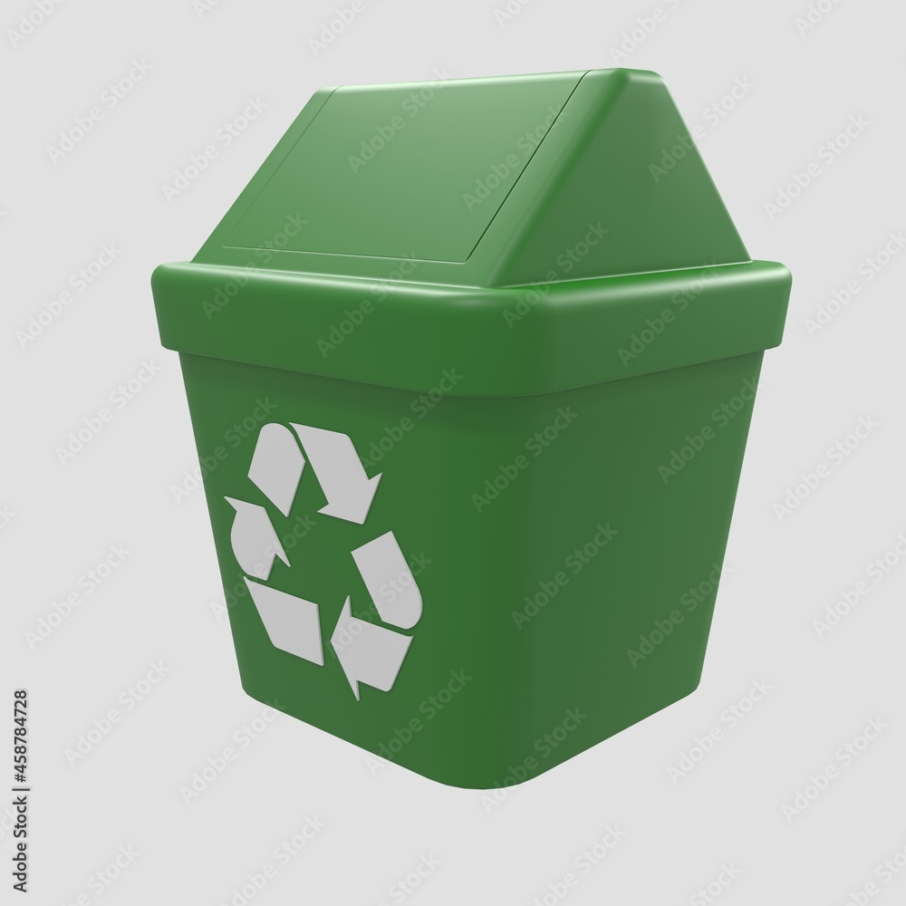 3D Recycle bin illustration, 3 D object 3D Recycle bin illustration, 3 D object