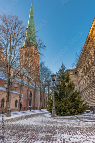 Medieval saint Jacob Catholic church in old Riga city, Latvia