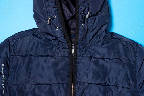 Men's winter jacket close-up. Men's clothing style