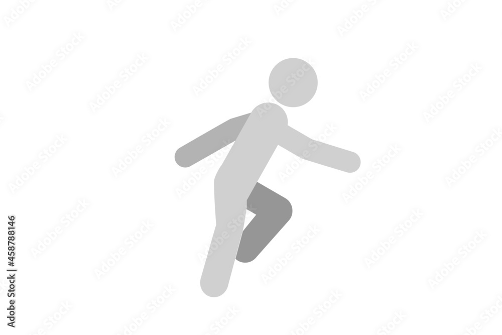 running man icon on a white background running man icon on a white background