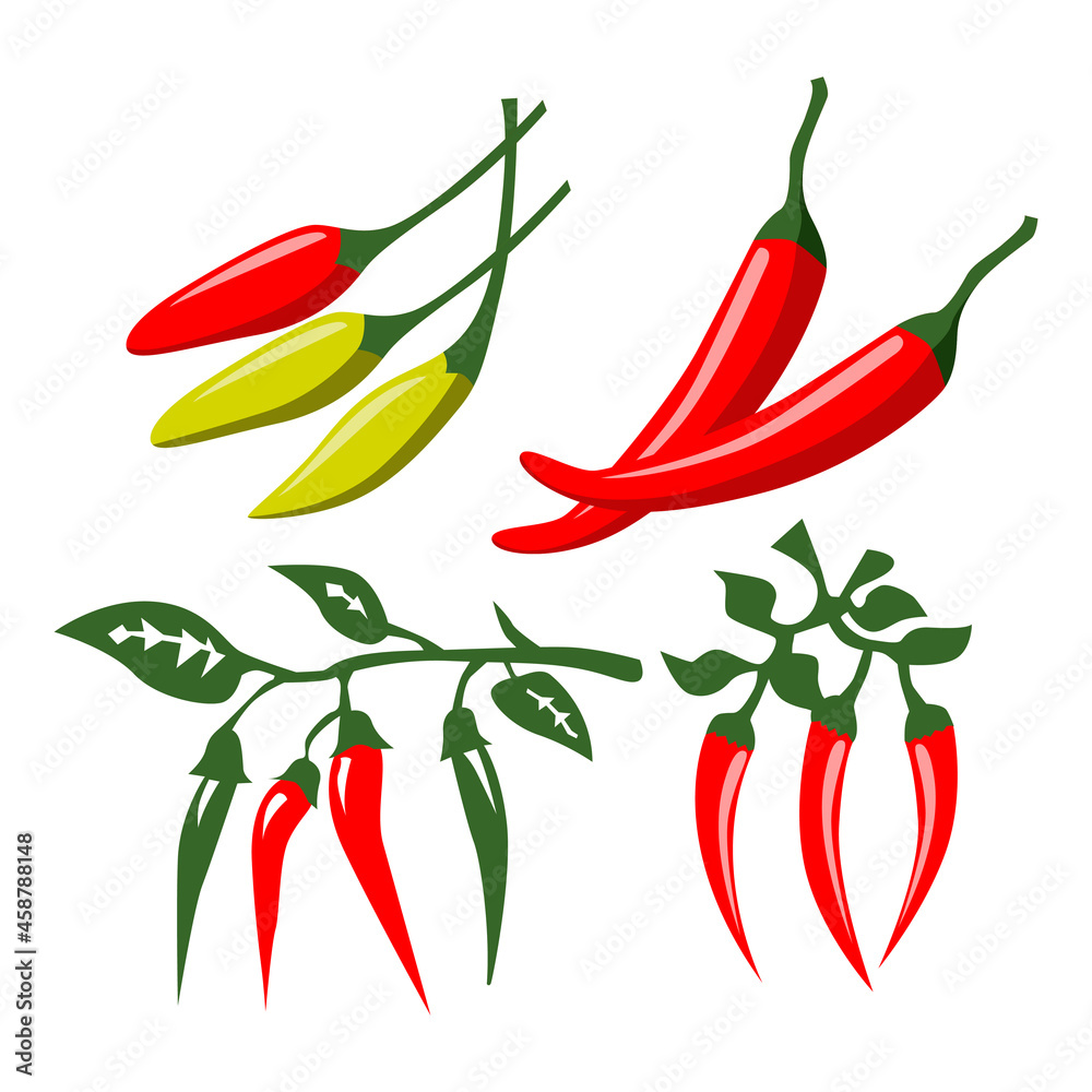 red chili illustration, a simple vector design - obrazy, fototapety, plakaty 