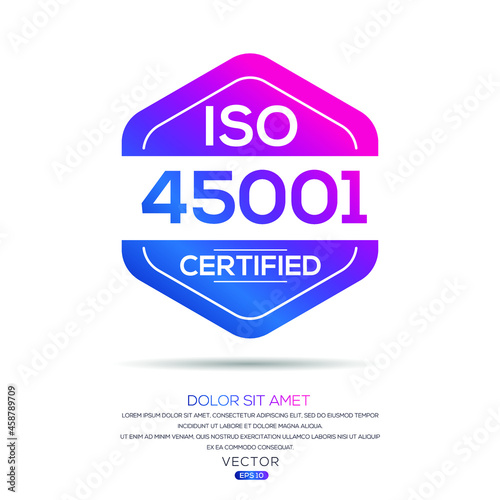 Creative (ISO 45001) Standard quality symbol, vector illustration. photo