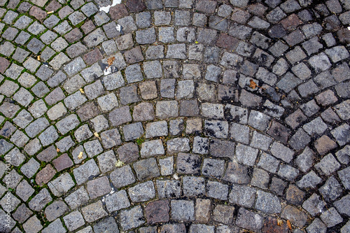 Parisian cobblestones closeup photo