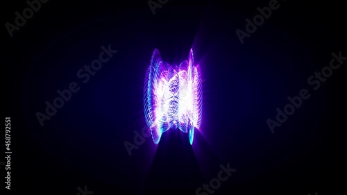 Abstract background shiny futuristic sabtle geometry object transforms rotating loop photo