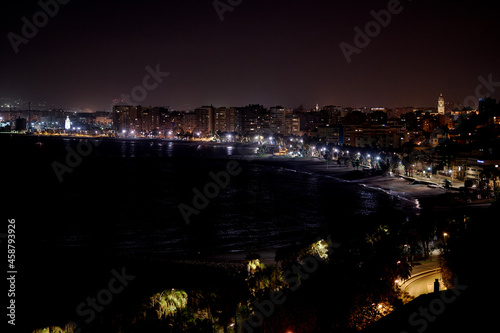 Night view of Malaga city, Andalusia in Spain.  © Manuel