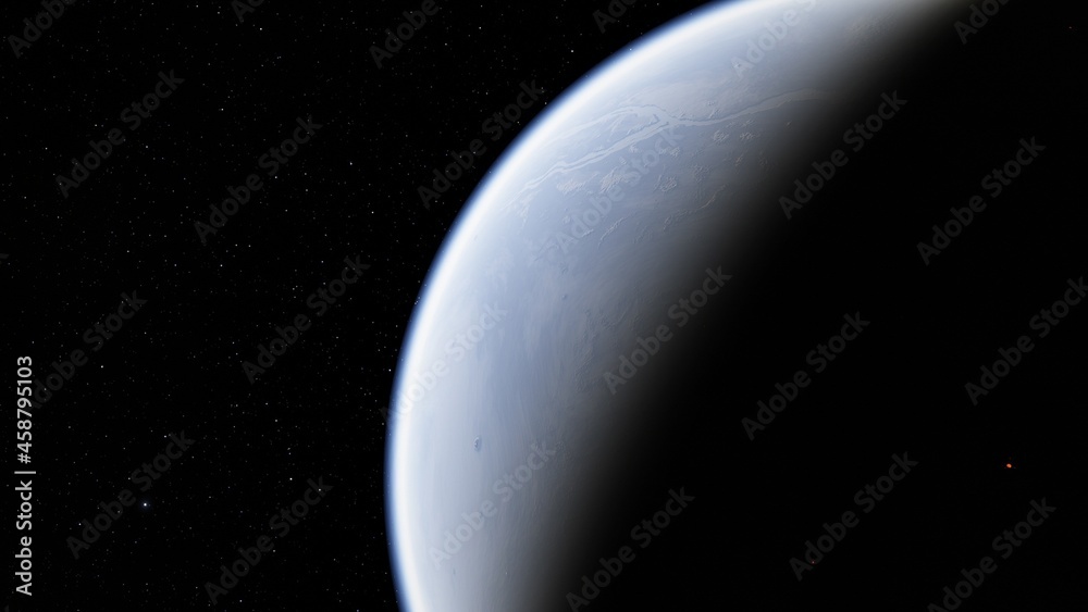 Obraz premium Planets and galaxy, beauty of deep space 3d illustration