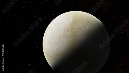 Planets and galaxy, beauty of deep space 3d illustration