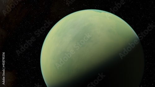Planets and galaxy, beauty of deep space 3d illustration © ANDREI