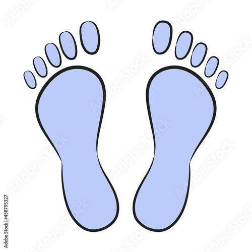 blue icon footprints with black contour