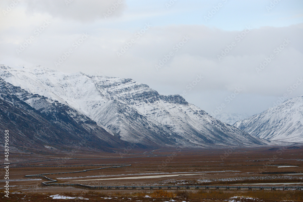 alaska mountain with snow