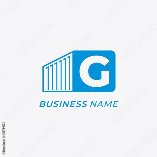 design logo creative letter G and container