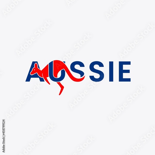 design logo creative kangaroo and australia