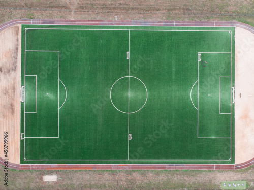 Top view of soccer field or football field.