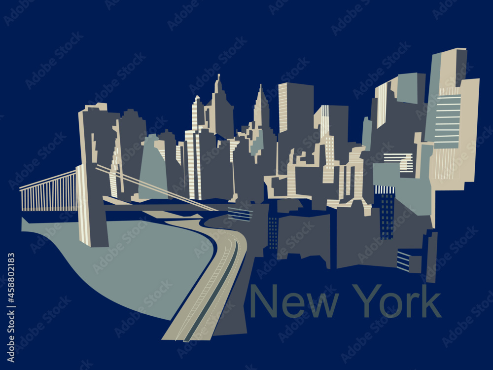Original vector graphics. View of New York.