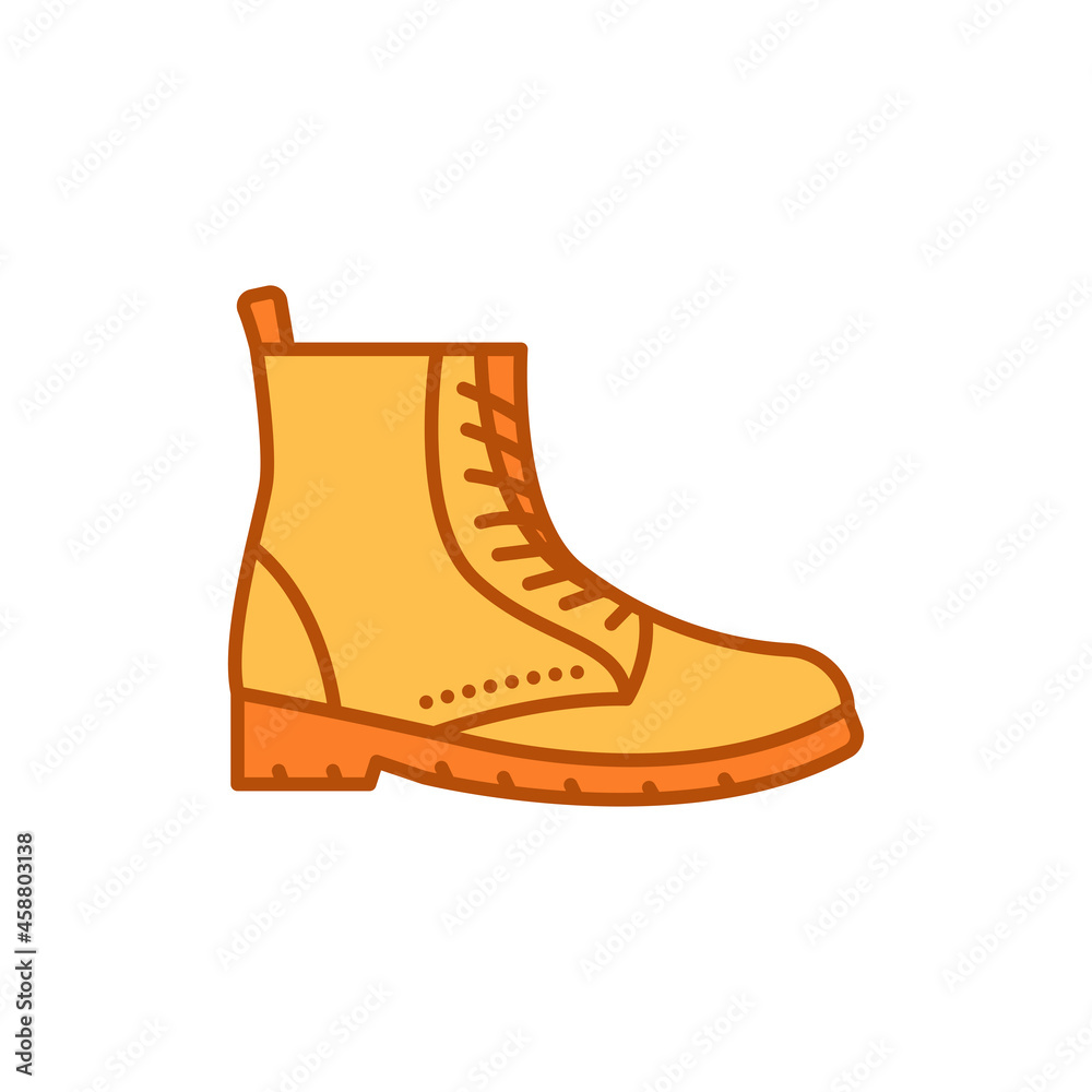 Autumn boot color line icon. Pictogram for web page, mobile app, promo.