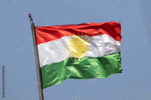 Flag of Kurdistan, used in Iraqi Kurdistan. photo