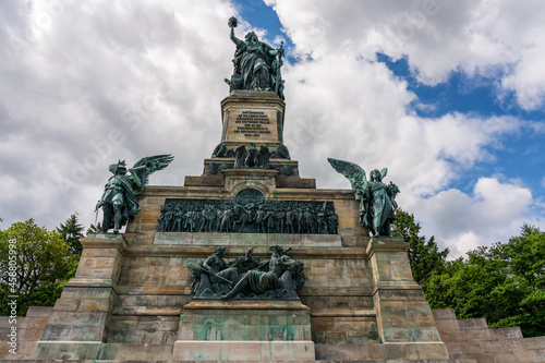 Figure of Germania atop the Niederwalddenkmal in the Rhine valley, Germany.