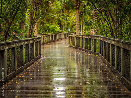 Rainy day at Riverwalk Boardwalk photo