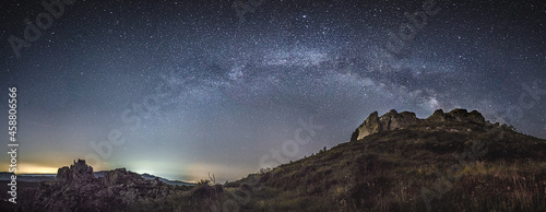 Milky way over the castle of Benissili