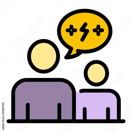 Stop family violence icon. Outline stop family violence vector icon color flat isolated