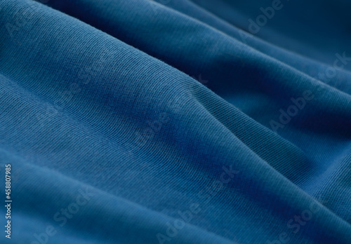 Dark blue jersey cotton fabric as background