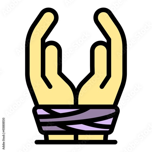 Stop harassment icon. Outline stop harassment vector icon color flat isolated