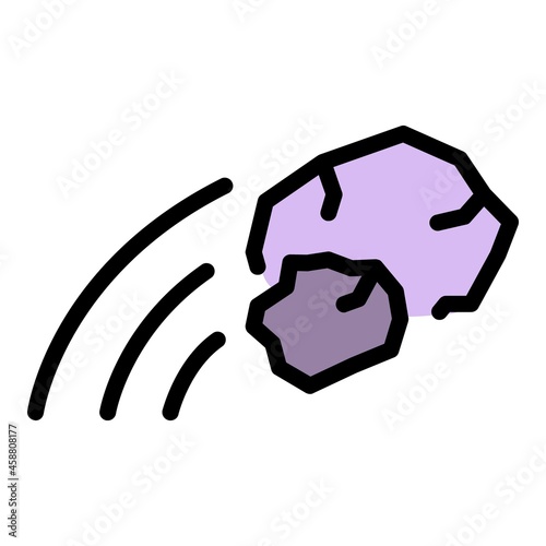 Stop stone violence icon. Outline stop stone violence vector icon color flat isolated