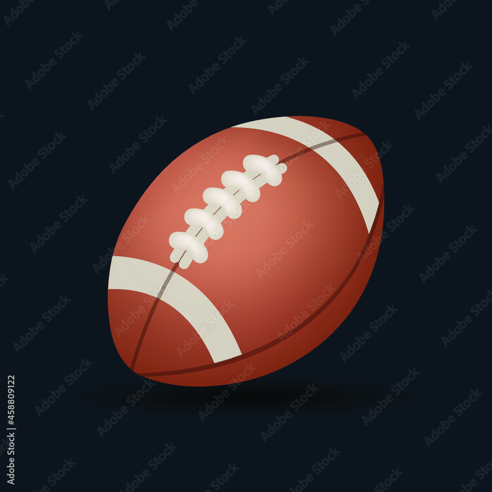 Vettoriale Stock Rugby Ball vector Emoji illustration. 3d cartoon Style Ball  isolated on background. American football ball vector illustration. | Adobe  Stock