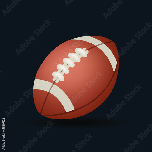 Rugby Ball vector Emoji illustration. 3d cartoon Style Ball isolated on background. American football ball vector illustration. 