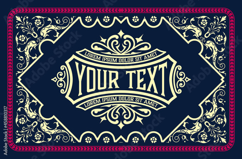 Western card with vintage style