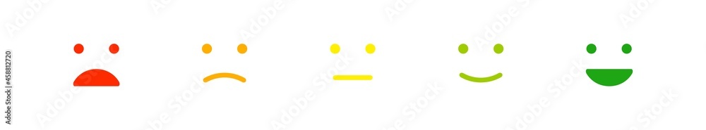 Rating emotion icon set. Feedback emoji, vector illustration in flat Rating emotion icon set. Feedback emoji, vector illustration in flat